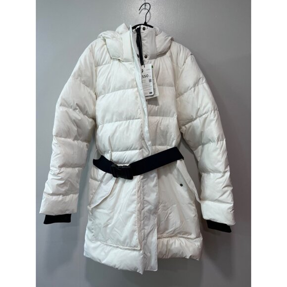 Alpine Design Womens X-Large White Down Belted Parka Coat With Hood & Pockets‎ - Picture 1 of 12